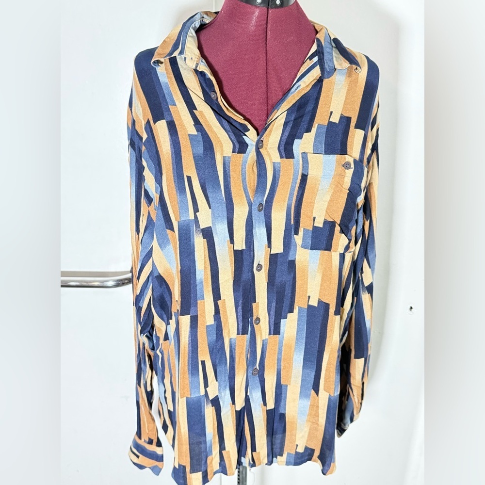 Striped Button-Up  Top